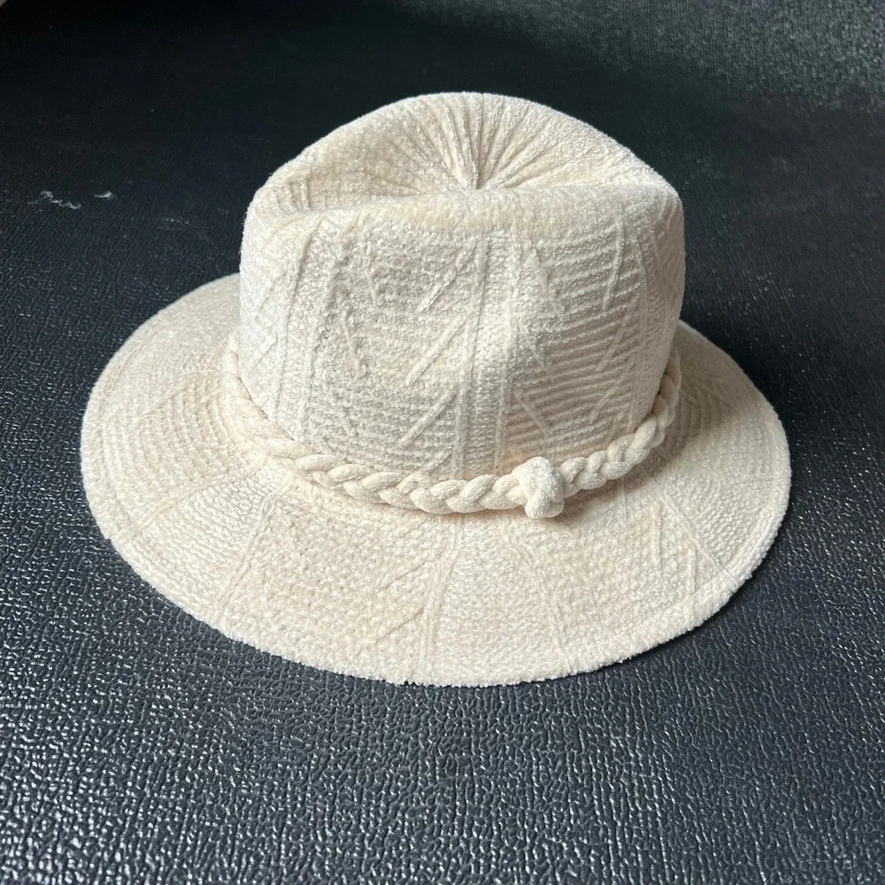 Four Buttons San Diego Hat Textured Fedora Braided Rope Wide Brim O/S Coastal - Picture 2 of 11